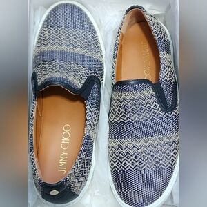 Jimmy Choo Blue and Tan Flats